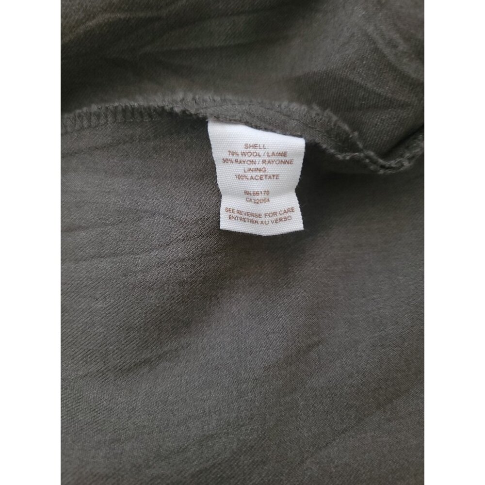 Fee People Sleeveless Army Green Wool Blend Vest Dress Women's Size 6 - Picture 6 of 7